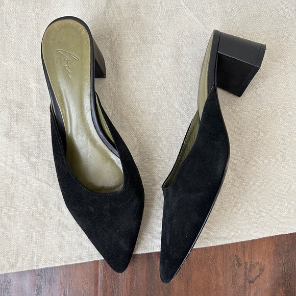 LOU Eva Mule in Black Italian Suede Leather - Picture 2 of 11